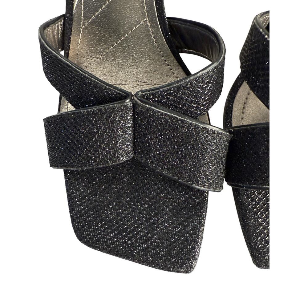 Franco Sarto Women's Size 9 Rania 2 Stiletto Square Cut‎ Out Heels Black Shimmer - Picture 4 of 6